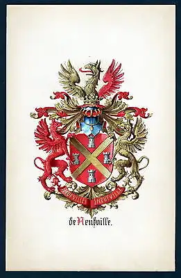 19. Jh. Neufville Wappen coat of arms Heraldik heraldry Manuskript manuscript