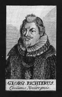 1680 - Georg Richter Jurist lawyer Professor Altdorf Kupferstich Portrait