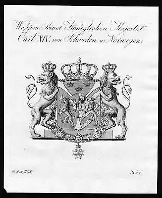 1790 Schweden Norwegen Sweden Norway Wappen Adel coat of arms heraldry Heraldik