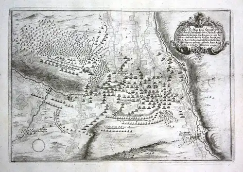 Ca. 1700 Steenkerke Belgique carte gravure map Kupferstich antique print Merian