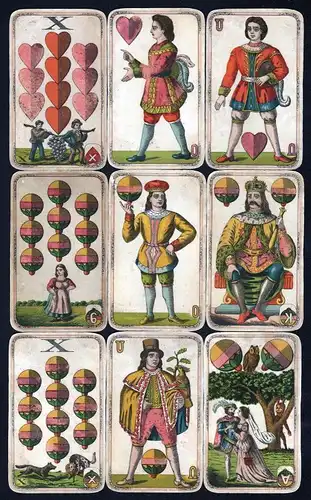 1890 Spielkarten Sächsisches Bild Schwerterkarte Wüst Frankfurt 24/24 selten