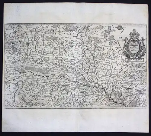 1700 Elsass Sundgau Breisgau Alsace Kupferstich antique print Karte map Merian