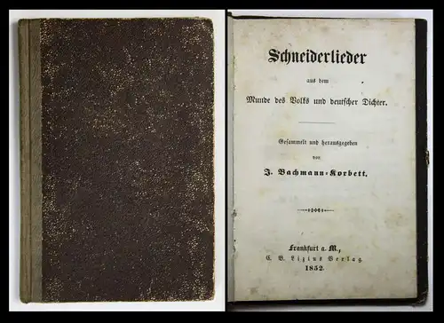 1852 Bachmann-Korbett Schneiderlieder Musik Schneider Schneiderlied Schneiderei