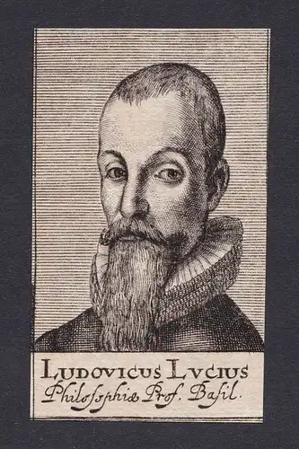 17. Jh. Ludwig Lucius / theologian Theologe Basel Portrait Kupferstich