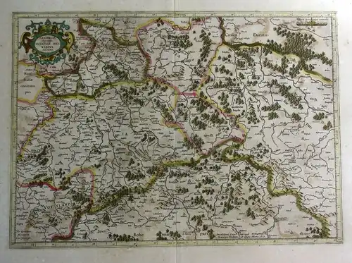 1627 Sachsen Lausitz Meissen map Karte Kupferstich antique print Hondius