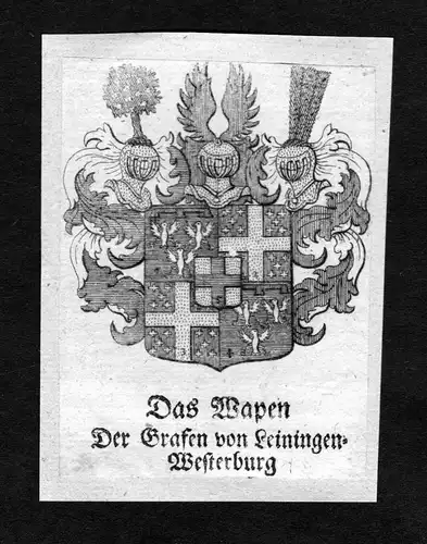 1750 - Leiningen Leiningen-Westerburg Wappen Adel coat of arms heraldry Heraldik