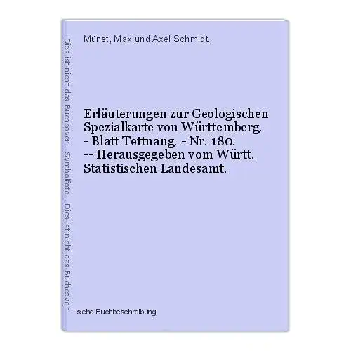 Erläuterungen zur Geologischen Spezialkarte von Württemberg. - Blatt Tettnang. -