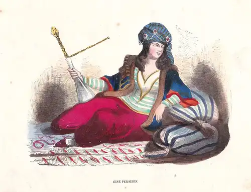 1840 Frau women Persian empire Perserreich Asien Asia Tracht costume Grafik