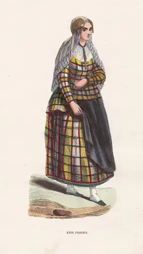 1840 Ostfriesland Niedersachsen lower saxony east frisia Tracht costume Grafik