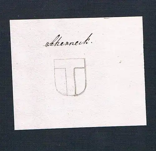 18. Jh. Scherneck Adel Handschrift Manuskript Wappen manuscript coat of arms