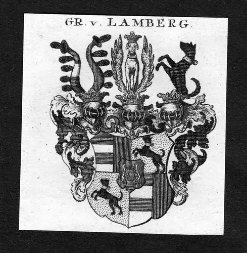 1820 - Lamberg Wappen Adel coat of arms heraldry Heraldik Kupferstich 125438