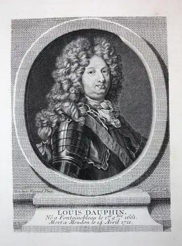 18. Jh. Louis de Bourbon Dauphin Feldherr Frankreich Kupferstich Portrait gravur