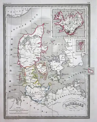 1837 Dänemark Danemark Denmark Europa Europe Jütland map Karte carte