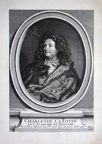 18. Jh. Charles de La Fosse Maler painter Kupferstich Portrait gravure peintre