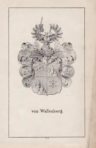 Ca. 1840 Wallenberg Schweden Sverige Wappen heraldry Heraldik coat of arms Adel