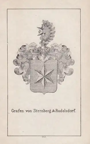 1840 Böhmen Bohemia Sternberg Rudelsdorf Wappen Heraldik coat of arms Adel