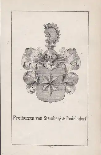 1840 Sternberg Rudelsdorf Böhmen Bohemia Wappen Heraldik coat of arms Adel