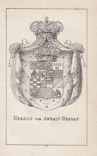 1840 Anhalt-Dessau Anhalt Wappen heraldry Heraldik coat of arms Adel