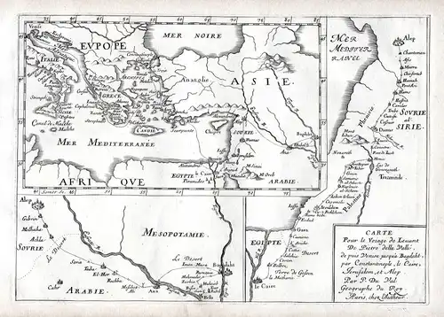 1665 Europe Asia Africa map carte Karte Kupferstich antique print Du Val