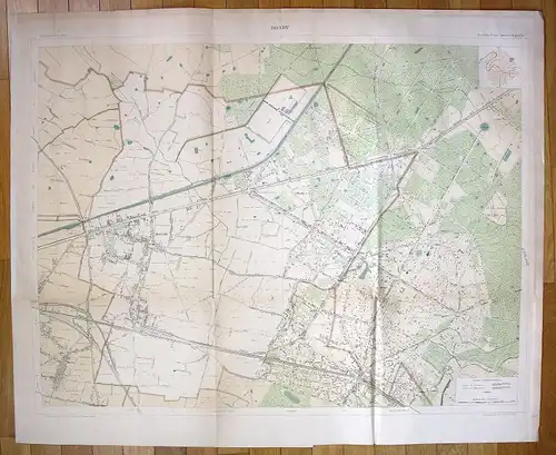 1895 Bondy Le Raincy Chemin Seine-Saint-Denis plan de la ville city map Paris