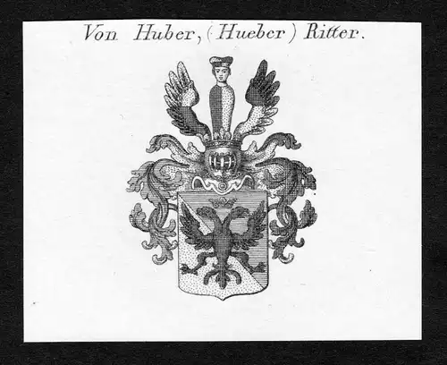 1820 Hueber Huber Hüber Wappen Adel coat of arms Heraldik Kupferstich engraving