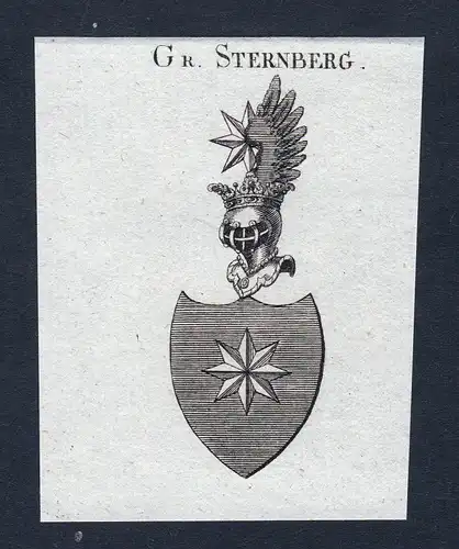 Sternberg Böhmen Wappen Adel coat of arms Heraldik Kupferstich engraving