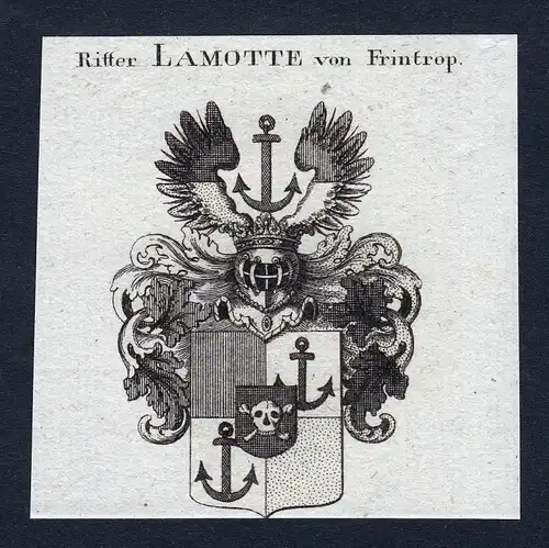1820 Lamotte Frintrop Frintropp Wappen Adel coat of arms Kupferstich engraving