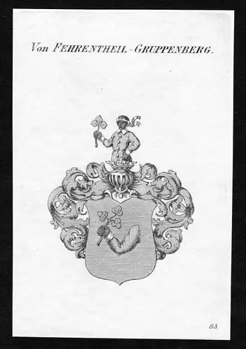 1820 - Fehrentheil und Gruppenberg Wappen Adel coat of arms heraldry Heraldik