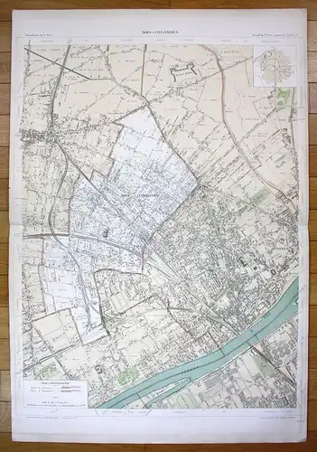 Bois-Colombes Asnières-sur-Seine Chemin Rouen plan de la ville city map Paris