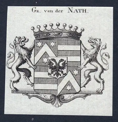 Dernath Nath Niederlande Wappen Adel coat of arms Heraldik Kupferstich engraving