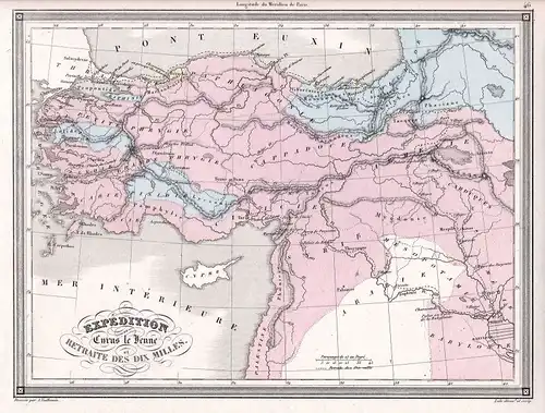 1840 Arabia Arabien Cyrus Zypern Syria Syrien Turkey Türkei Karte map Vuillemin