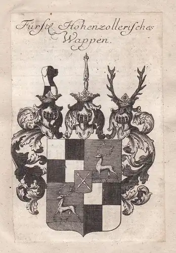 1750 Hohenzollern Deutschland Germany Adel Wappen coat of arms Kupferstich