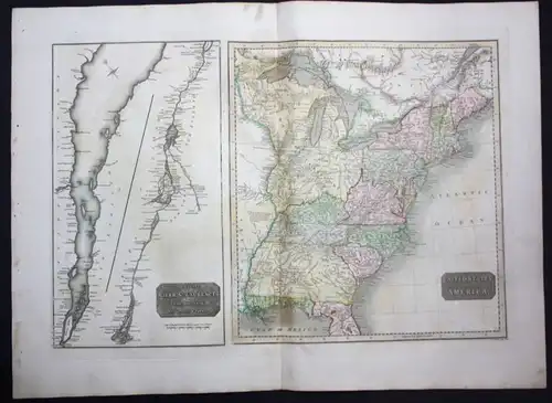 1817 United States of America USA map Karte Thomson Kupferstich engraving
