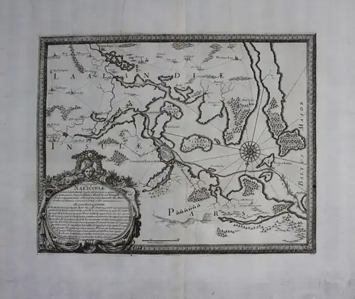 1696 Nakskov Lolland Dänemark Denmark Karte map Kupferstich engraving Pufendorf