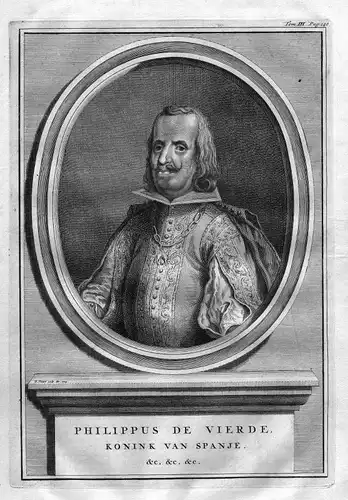 1700 - Philipp IV von Spanien Felipe Espana Kupferstich Portrait