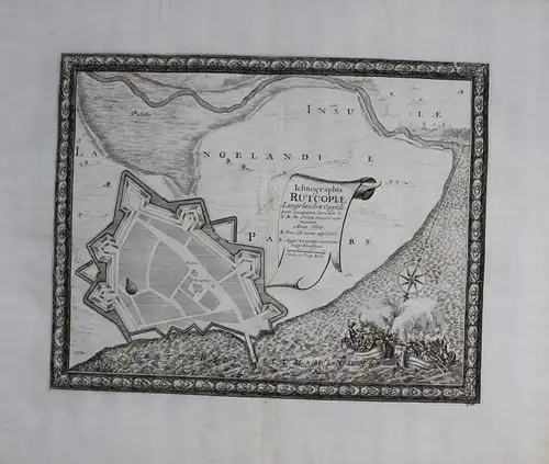 1696 - Rudkobing Langeland Dänemark Denmark Kupferstich engraving Pufendorf