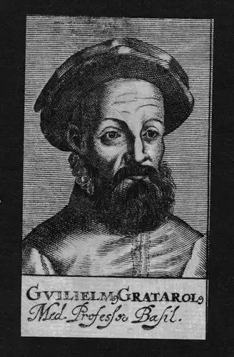 1680 - Guglielmo Gratorolo Arzt doctor Profesor Italien Kupferstich Portrait