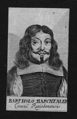 1680 - Bartholomäus Marchtaler lawyer Konsul Regensburg Kupferstich Portrait