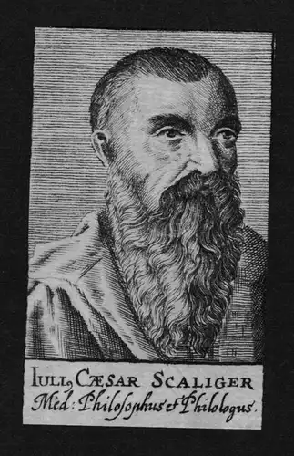1680 - Julius Caesar Scaliger Dichter poet Forscher Kupferstich Portrait