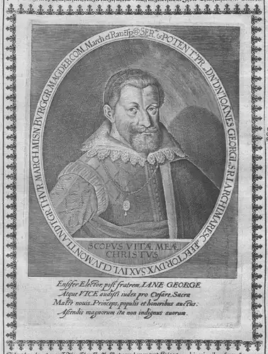 1640 - Johann Georg I Sachsen Wettin Kurfürst Portrait Kupferstich engraving