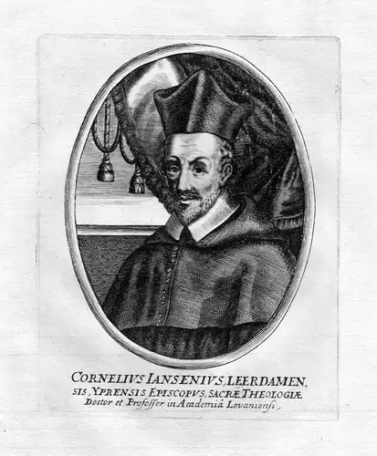 Ca. 1650 Cornelius Jansen Leerdam Portrait Kupferstich antique print Theologe