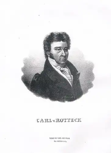 Ca. 1840 - Karl von Rotteck - Portrait Lithographie Staatswissenschaftler