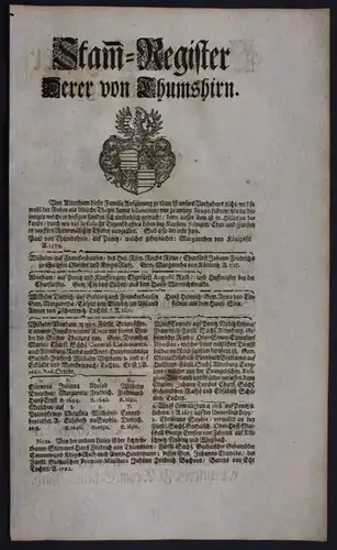 1720 - Thumshirn Tangeln Beetzendorf Ahnentafel Stammbaum Genealogie family tree
