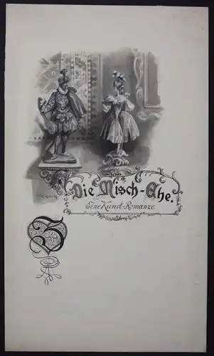 Rudolf Griess München Original Zeichnung signiert Mischehe Ehe signed