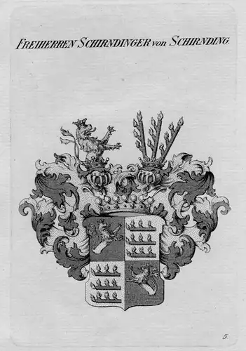 1820 Schirndinger Schirnding Wappen Adel coat of arms Heraldik crest Kupferstich