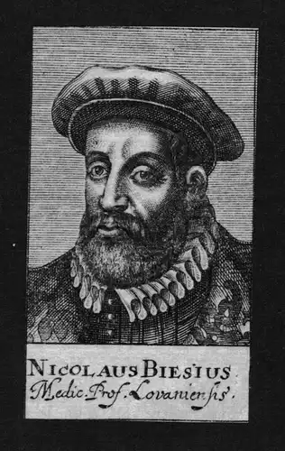 1680 - Nicolas Biese Arzt doctor Professor Löwen Belgien Kupferstich Portrait