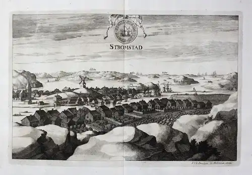 1713 - Strömstad Stromstad sweden Schweden Kupferstich Dahlberg engraving