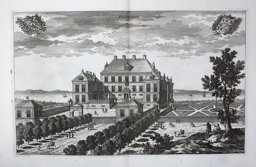 1710 - Hässelbyholm slott Strangnäs Södermanland Kupferstich Dahlberg engraving