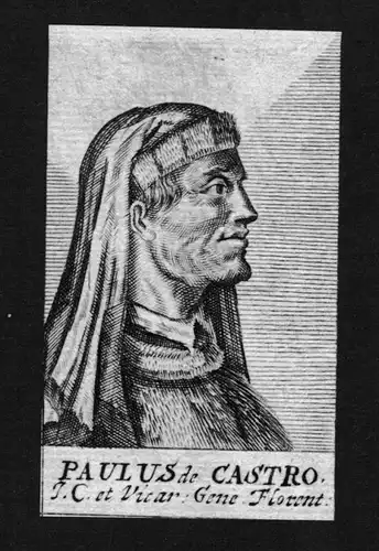 1680 - Paulus Castrensis Castro Jurist lawyer Italien Kupferstich Portrait