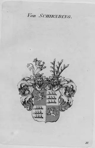 1820 - Schirnding Wappen Adel coat of arms heraldry Heraldik crest Kupferstich